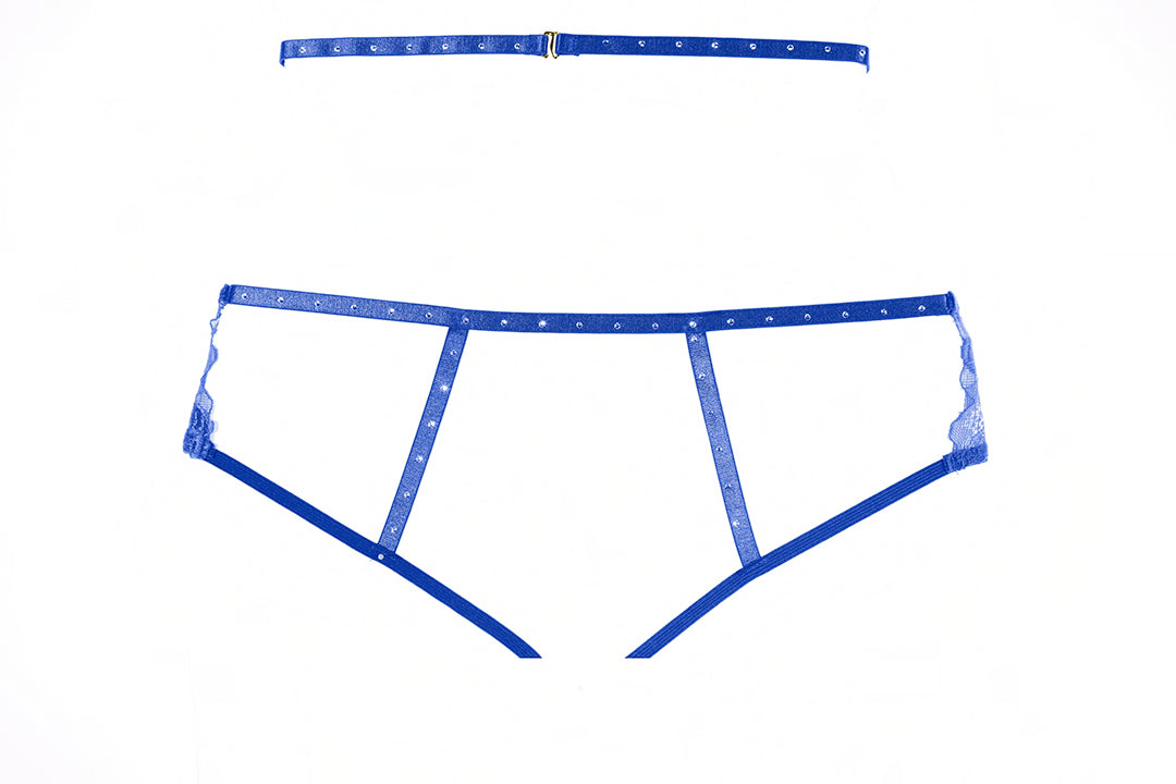 Charlotte Garter Panty - Blue
