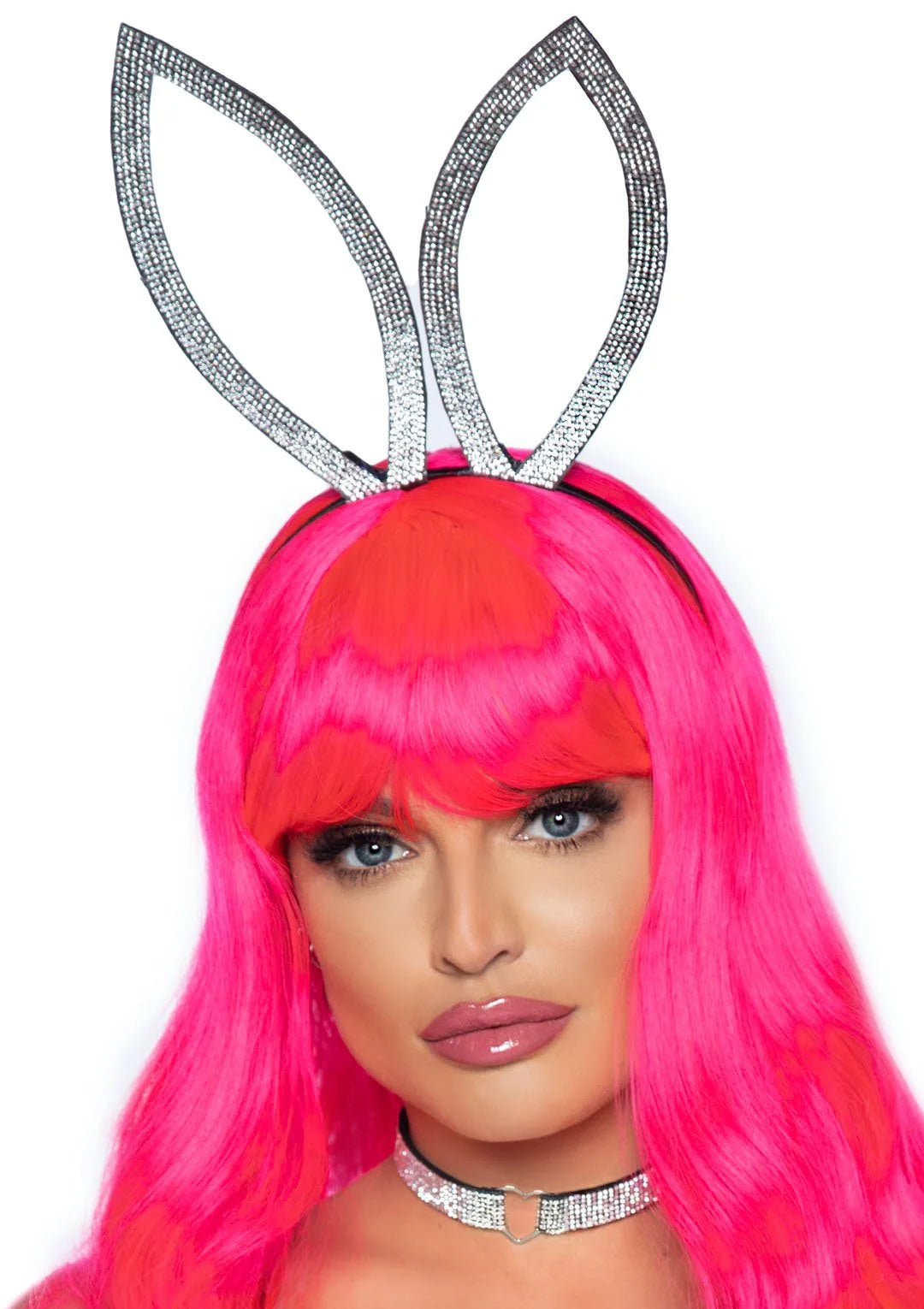 Rhinestone Bunny Ear Headband & Choker