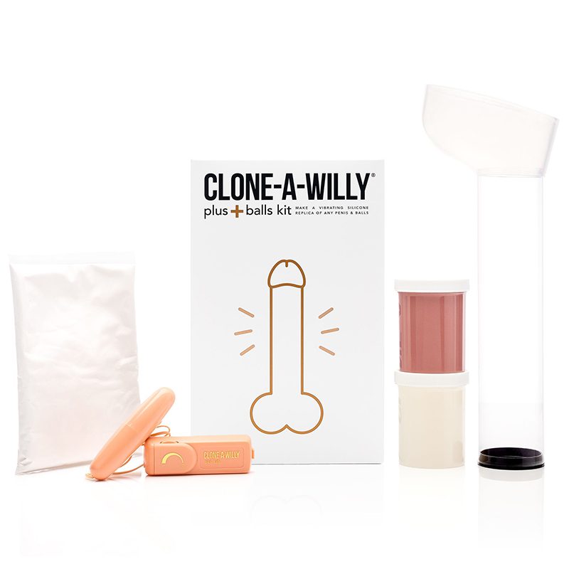 Vibrating Clone-A-Willy With BALLS Medium Tone
