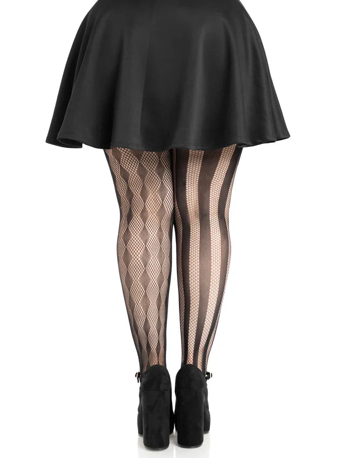 Harlequin Net Tights - Plus Size
