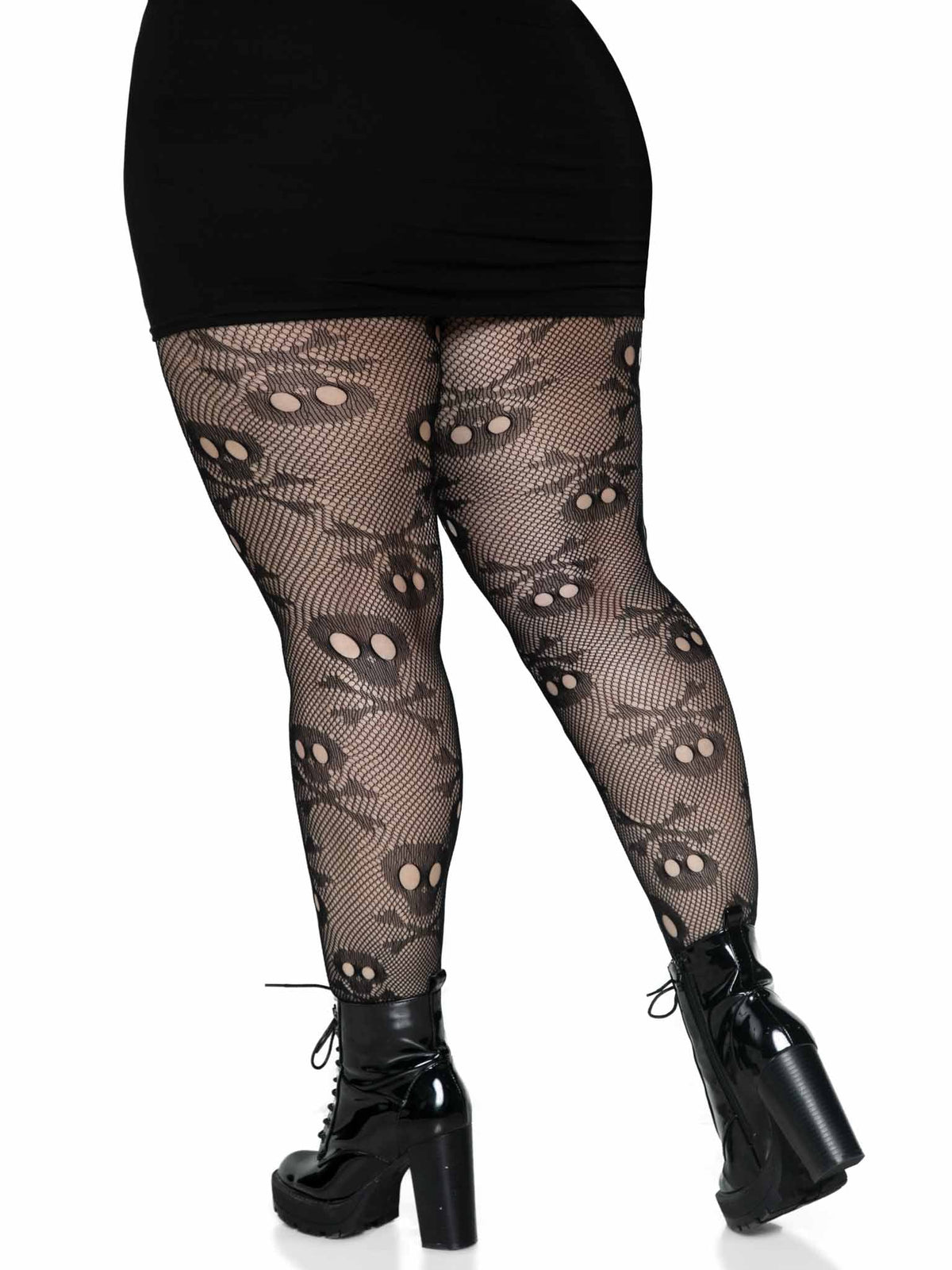Pirate Booty Skull Fishnet Tights - Plus Size