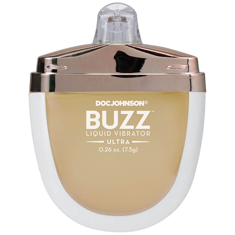 Buzz - Ultra Liquid Vibrator - Intimate Arousal Gel - 0.26 oz. - White, Gold