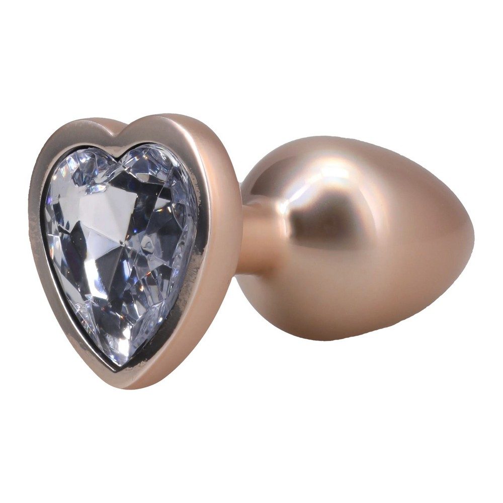 Booty Bling Heart Diamond Plug Medium Gold