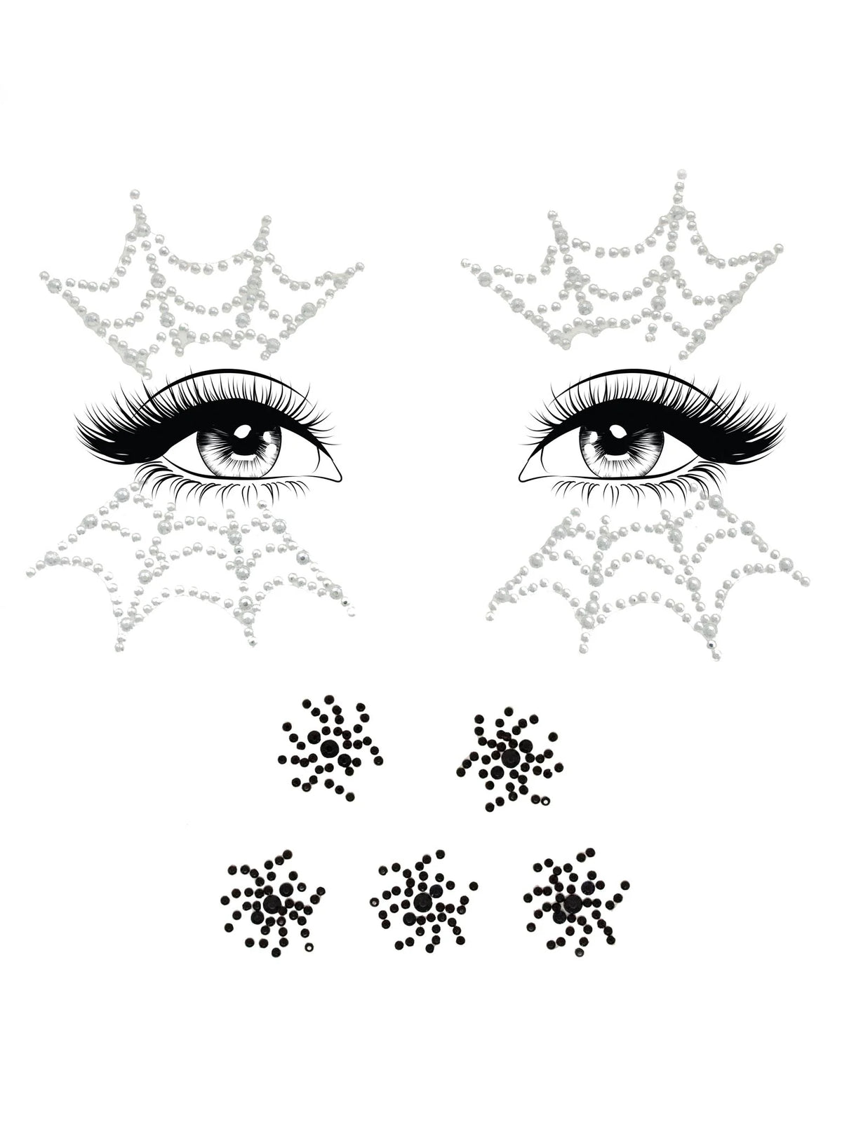 Spider Web Face Jewels Sticker
