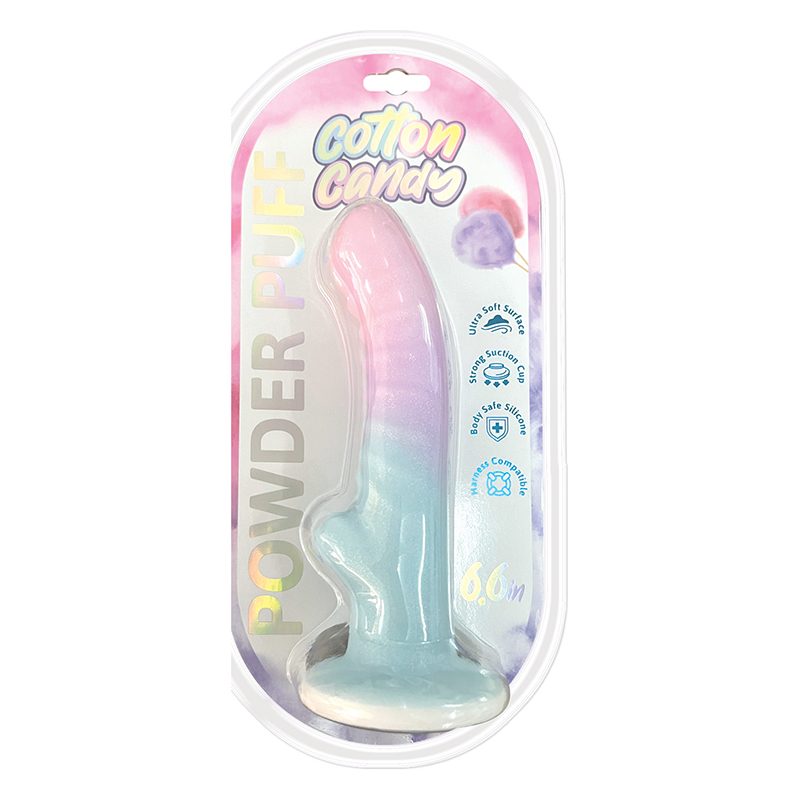Powder Puff 6.5" Silicone Dildo Cotton Candy