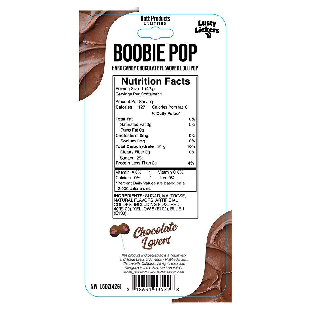 Lusty Lickers Boobie Pop Chocolate