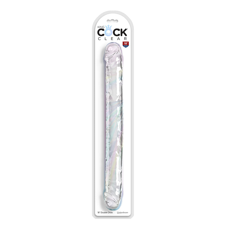 King Cock 18†Double Dildo Clear