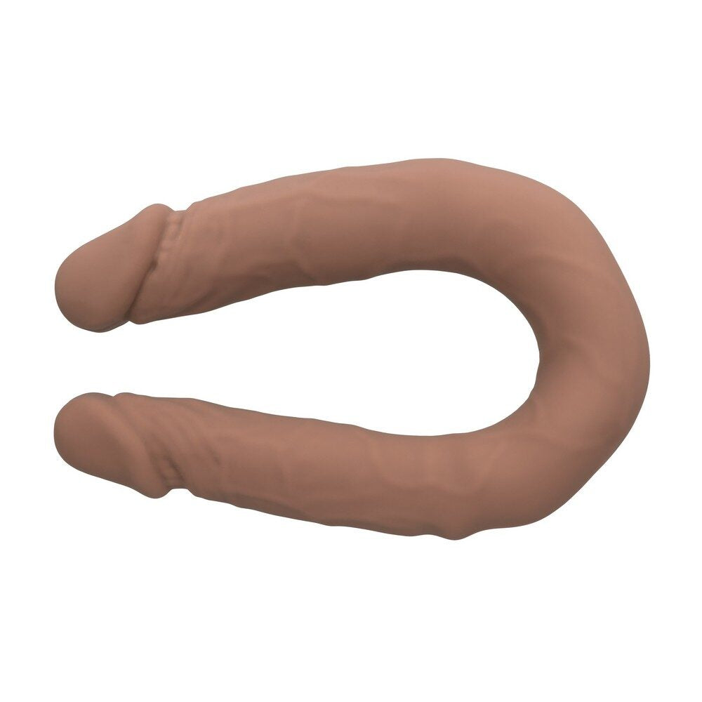 12" Silicone Stud Bend/Hold Double Dual Dong - Brown