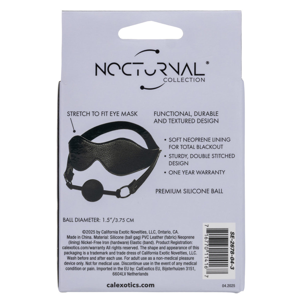 Nocturnal® Collection Eye Mask & Breathable Ball Gag