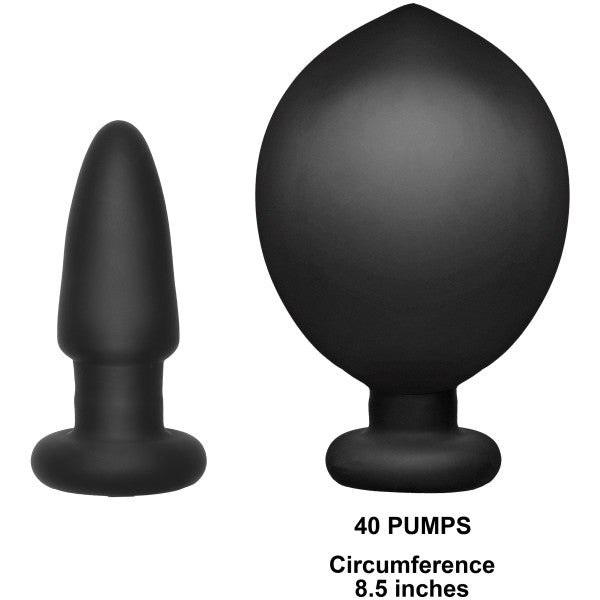 Deluxe Wonder Plug - Inflatable Vibrating Silicone Butt Plug - Black