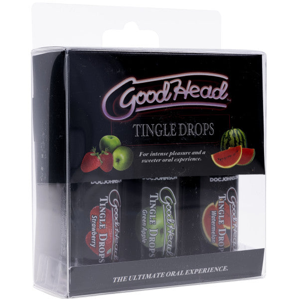 GoodHead - Tingle Drops - Wild Watermelon, Sour Green Apple, Salivating Strawberry - 3 Pack - 1 fl. oz.