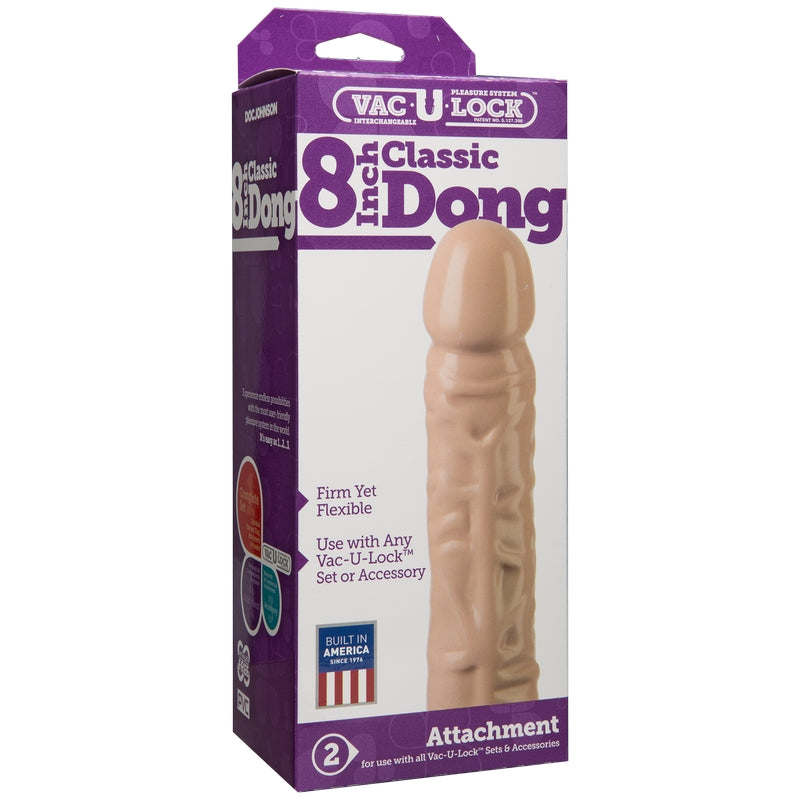 BX 8" Classic Dong Vac-u-Lock Accessory Vanilla