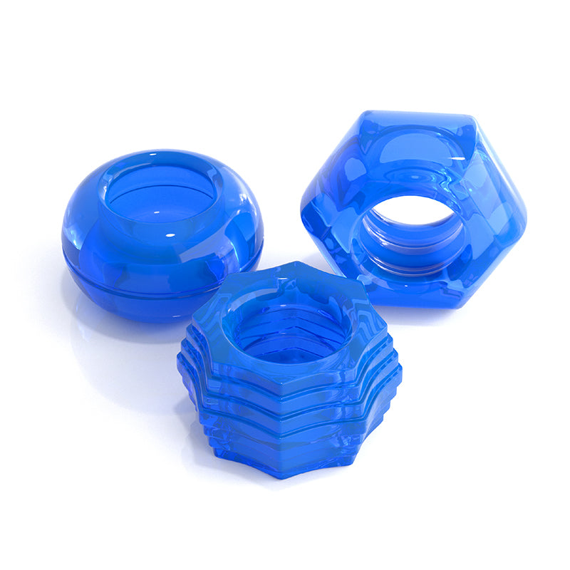 Deluxe Cock Ring Set Blue