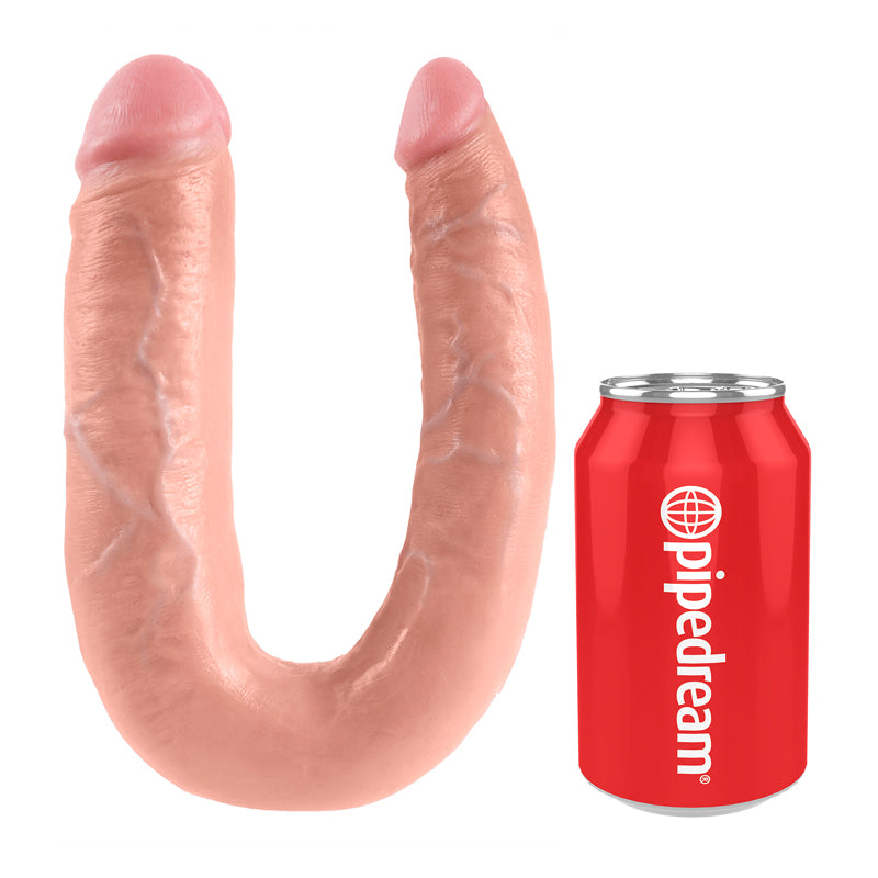 King Cock U-Shaped Large Double Trouble Beige
