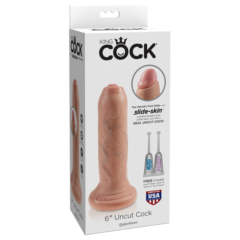 King Cock 6" Uncut Cock Beige