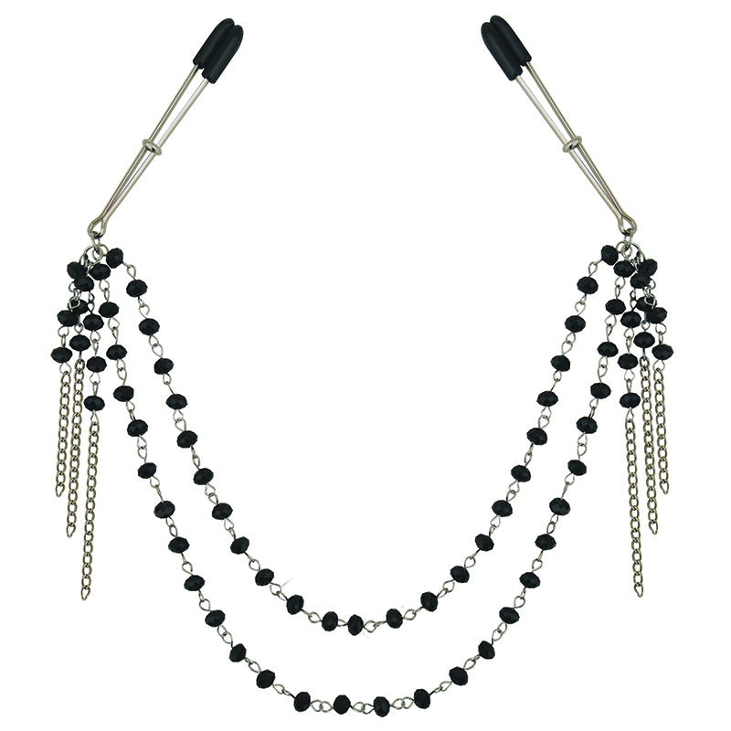 Black Jeweled Nipple Clips