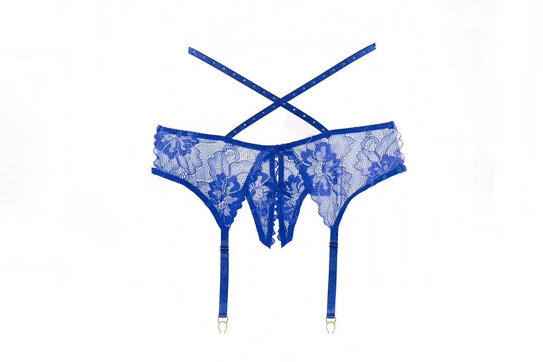 Charlotte Garter Panty - Blue