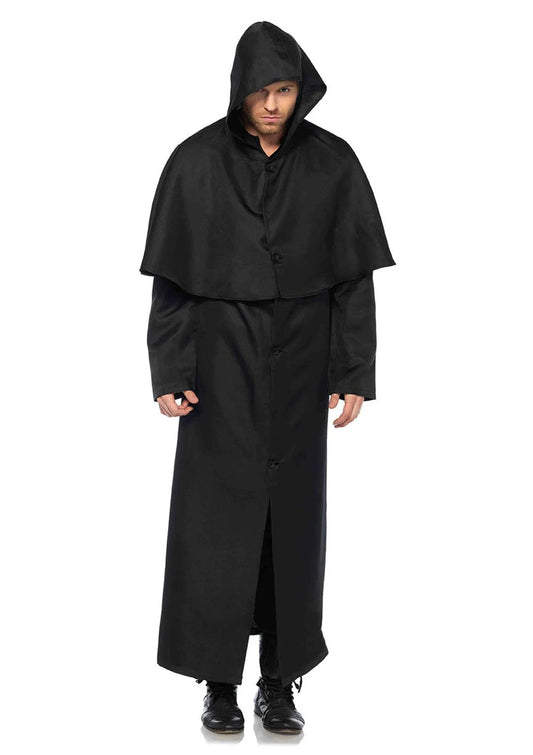 Men's Plague Doctor Black Hooded Cloak