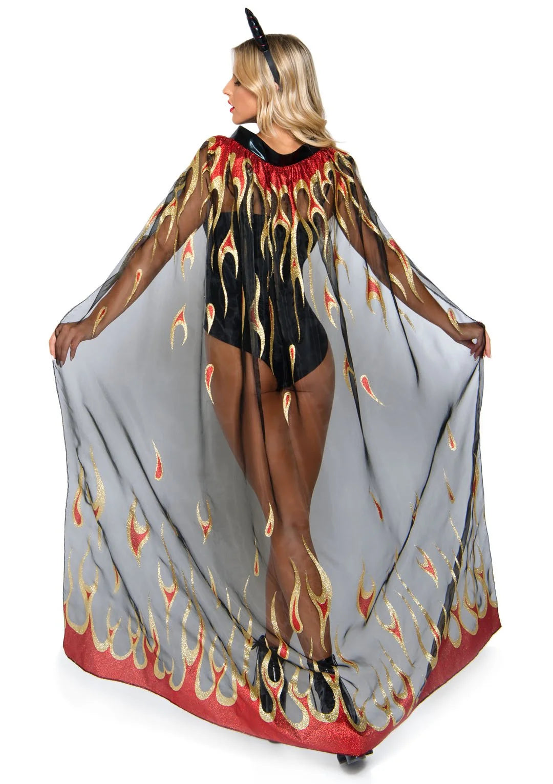 Devil Costume Glitter Cloak & Horns