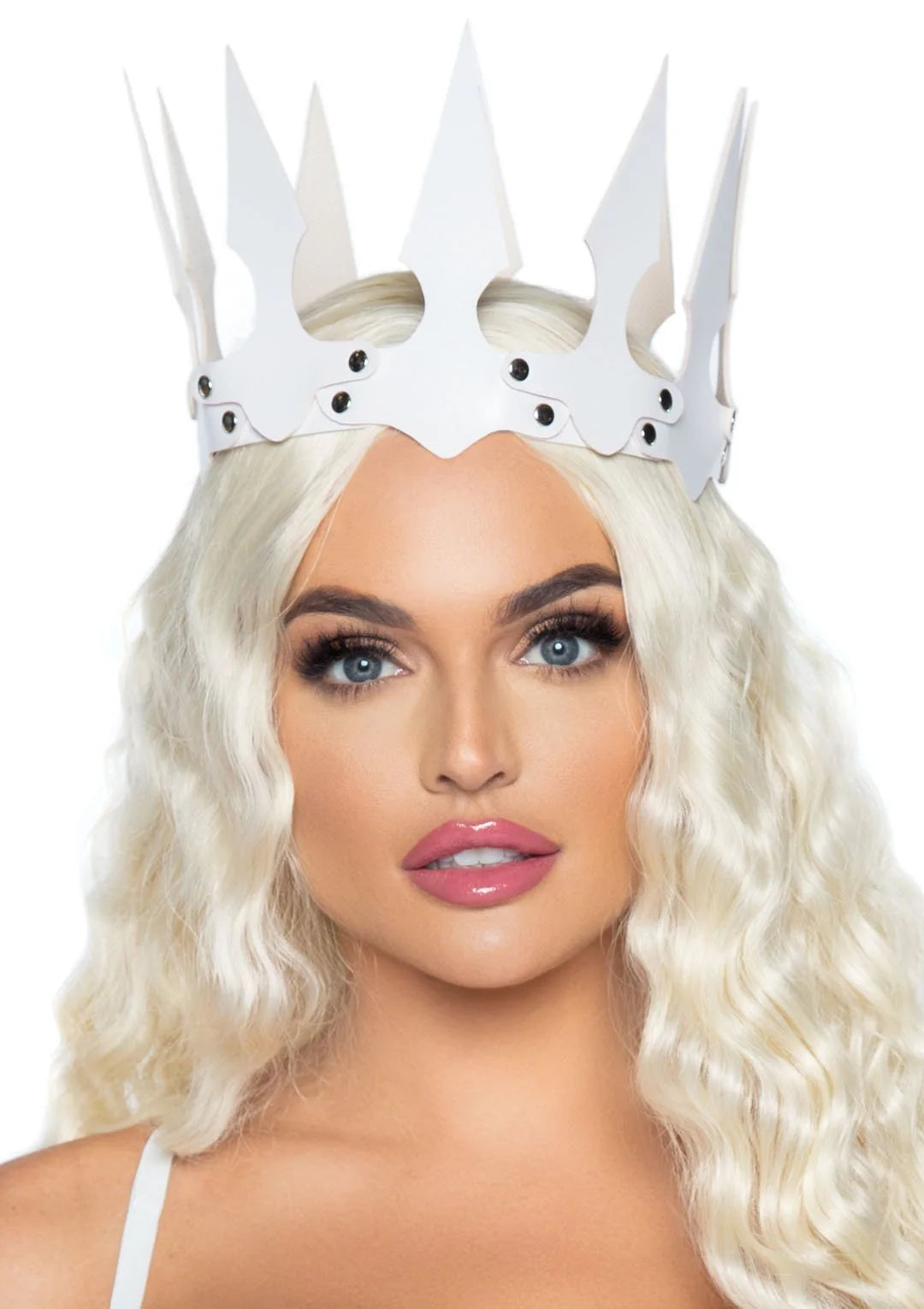 Faux Leather Spiked Crown