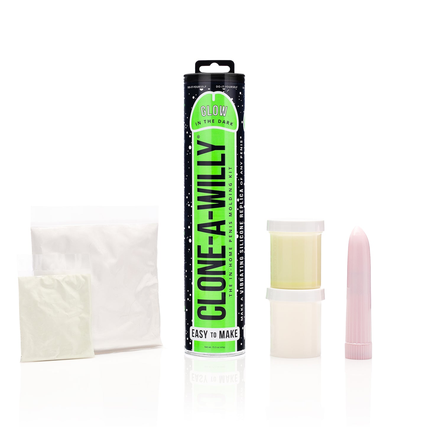 Vibrating Clone-A-Willy Glow in the Dark Green