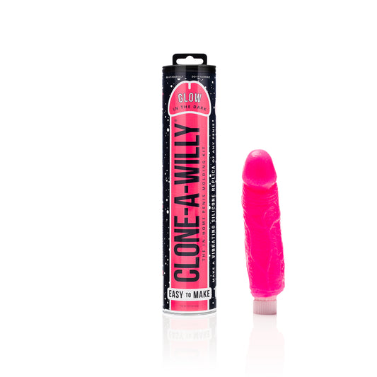 Vibrating Clone-A-Willy Glow in the Dark Pink