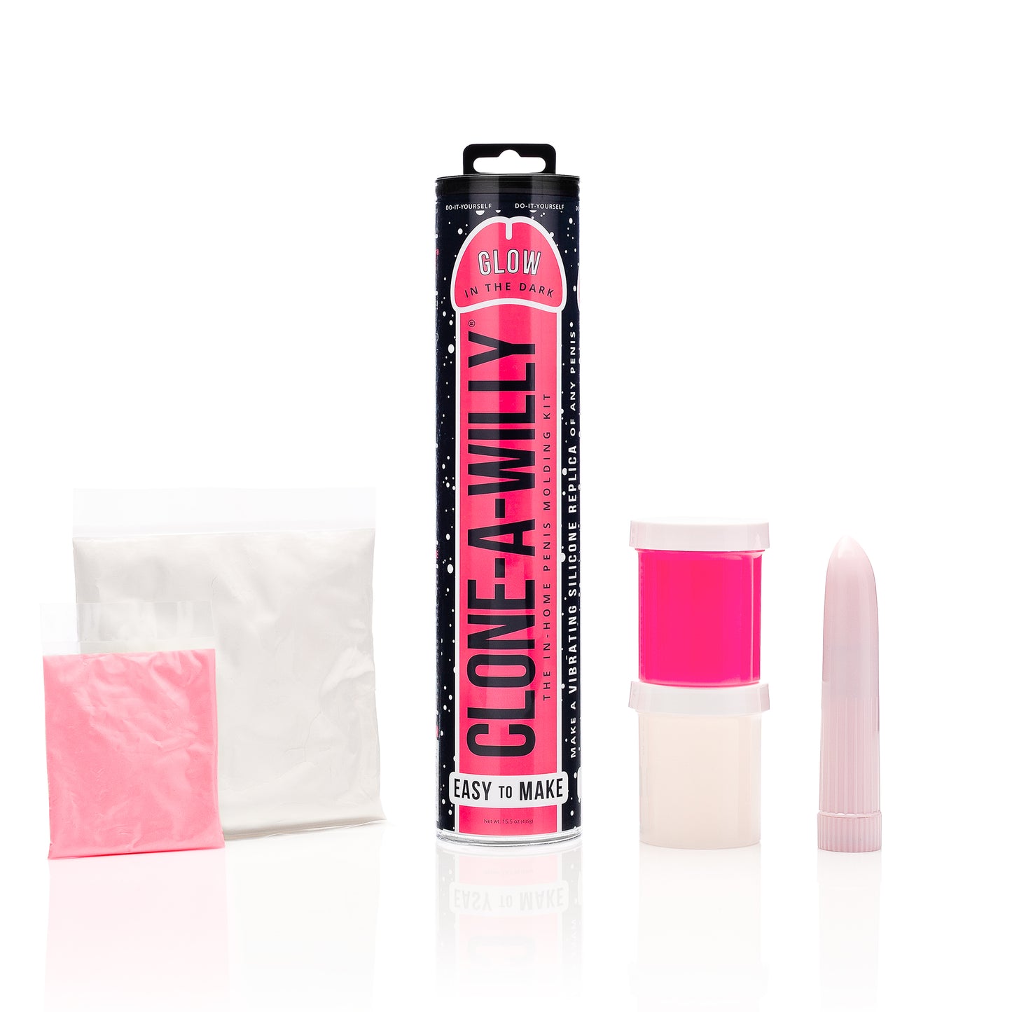 Vibrating Clone-A-Willy Glow in the Dark Pink