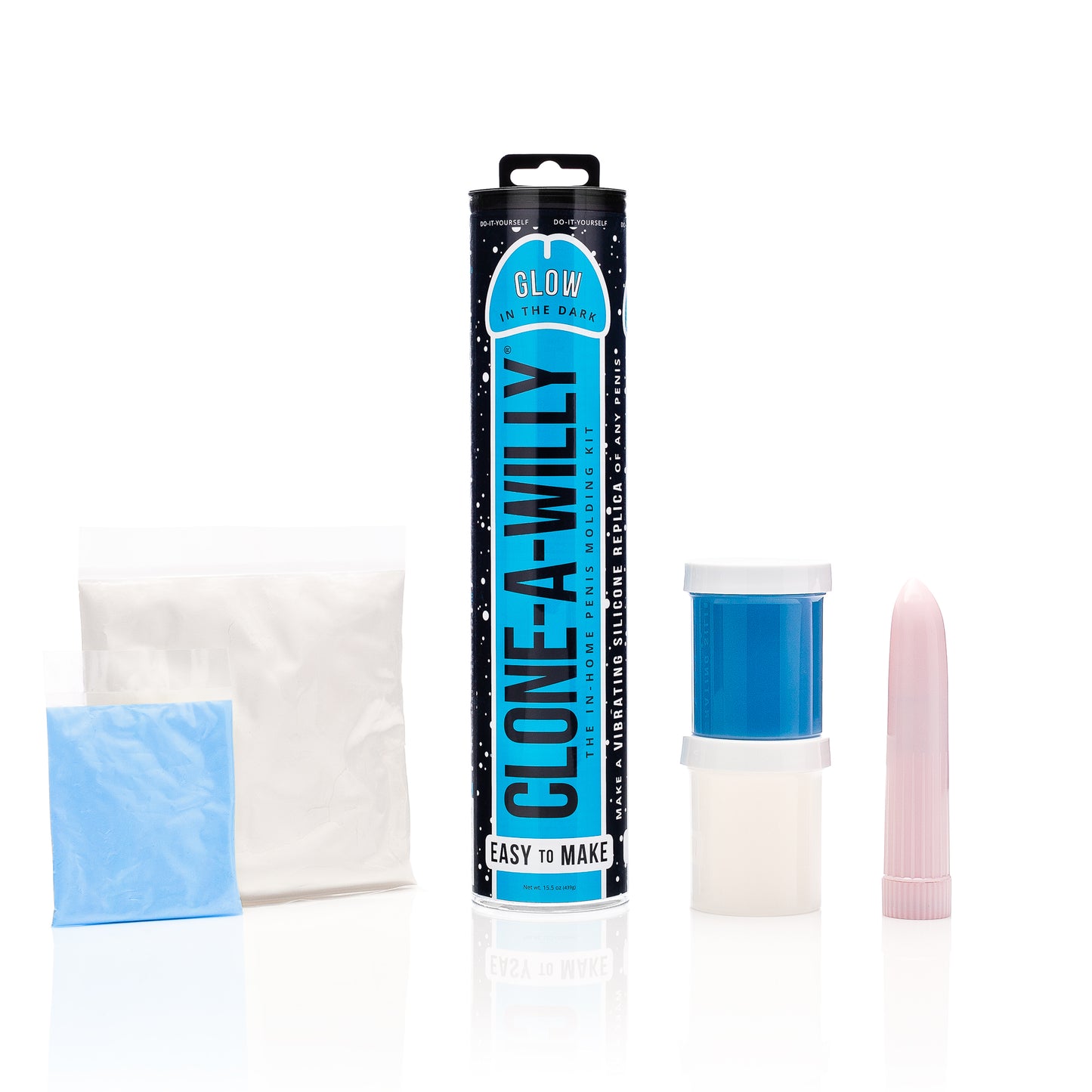 Vibrating Clone-A-Willy Glow in the Dark Blue