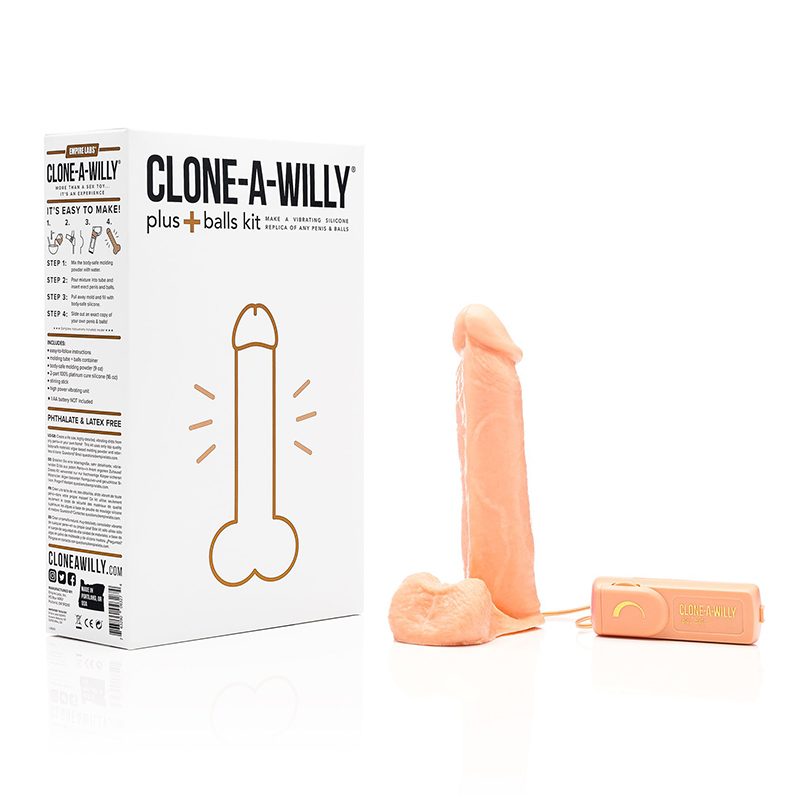 Vibrating Clone-A-Willy With BALLS Light Tone
