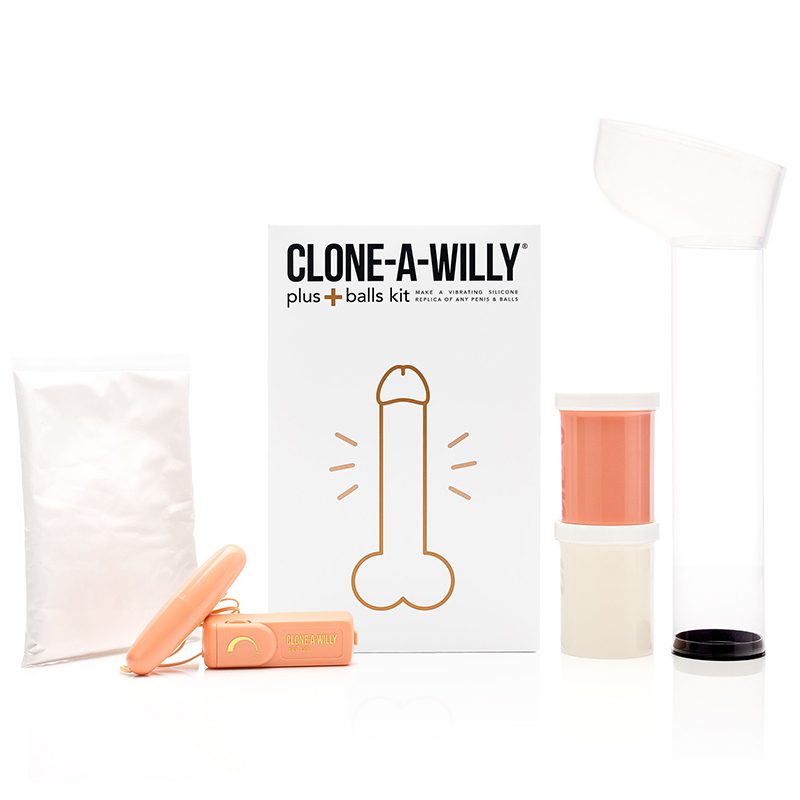 Vibrating Clone-A-Willy With BALLS Light Tone