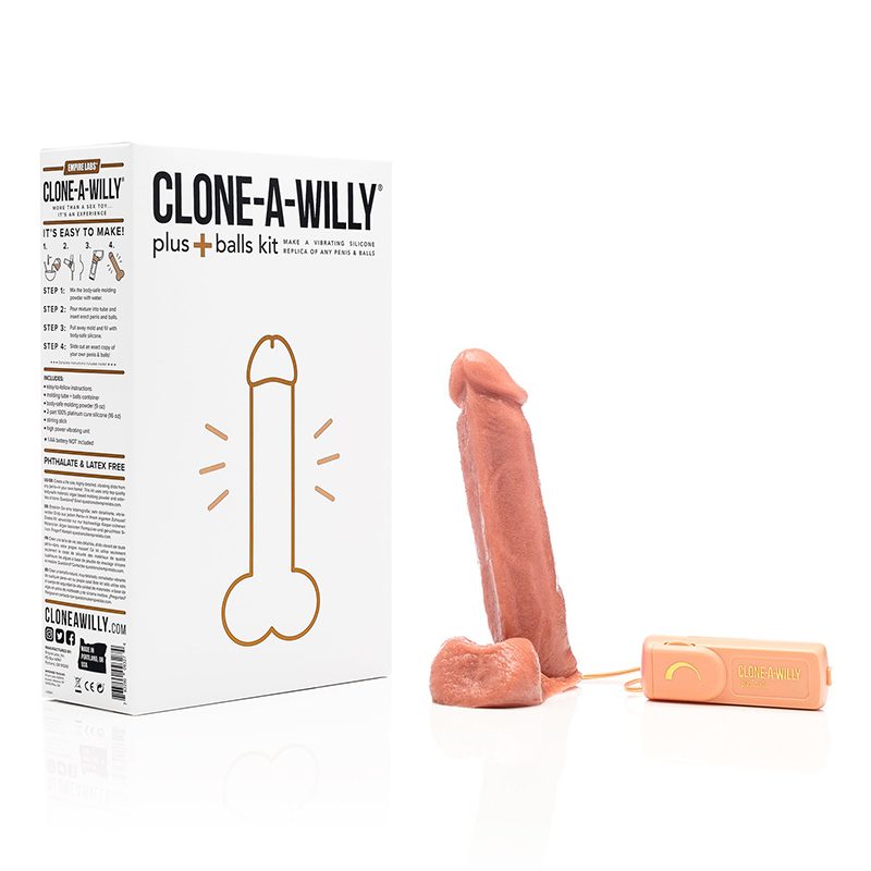 Vibrating Clone-A-Willy With BALLS Medium Tone