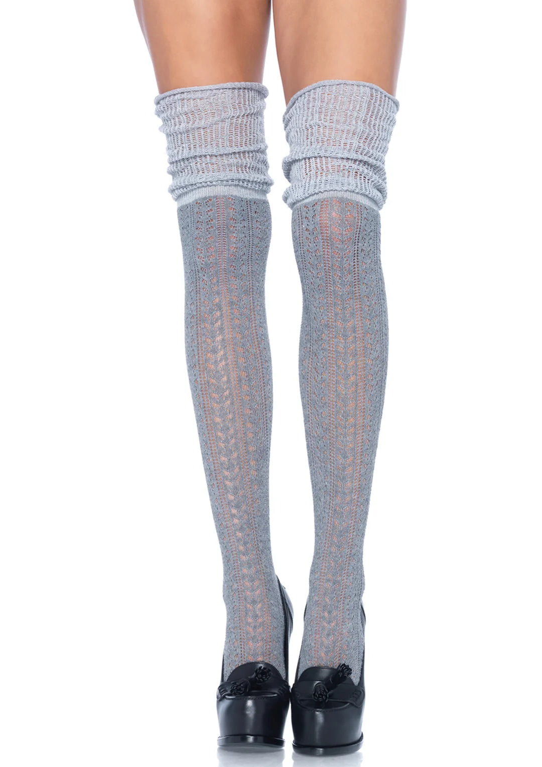 Serena Pointelle Knee Scrunch Socks