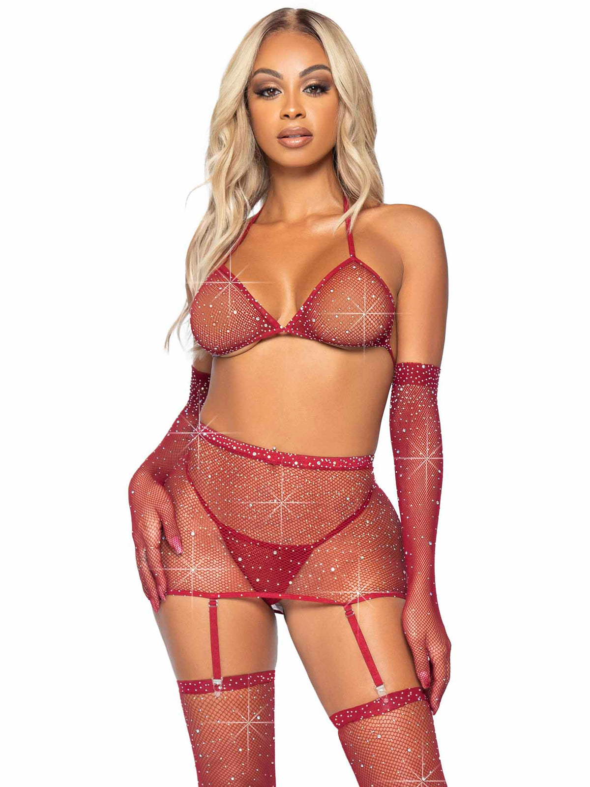 Risk Taker Rhinestone Bra Set