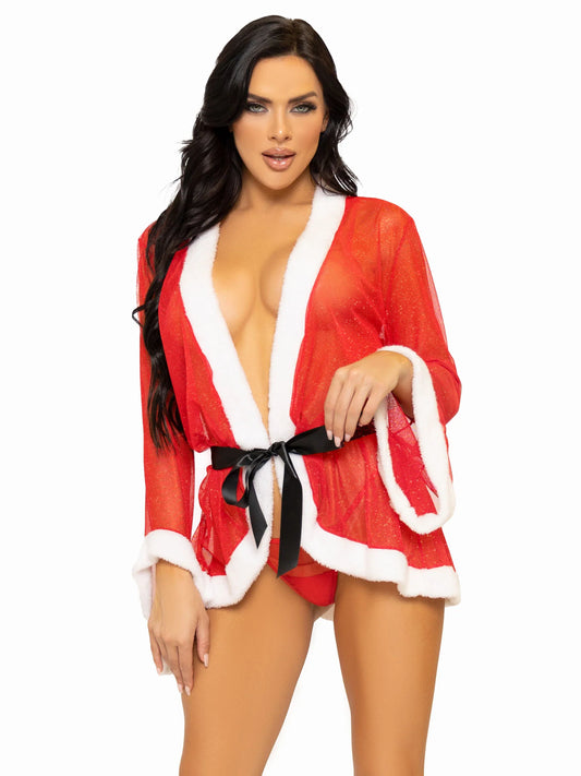 Santa Mesh Robe w/ Plush Trim