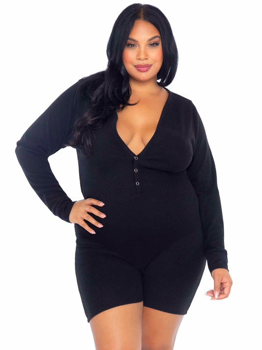 Sweet Dreams Long Johns Romper - Plus Size