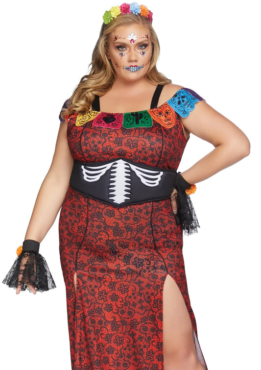 Day Of The Dead Beauty Costume - Plus Size