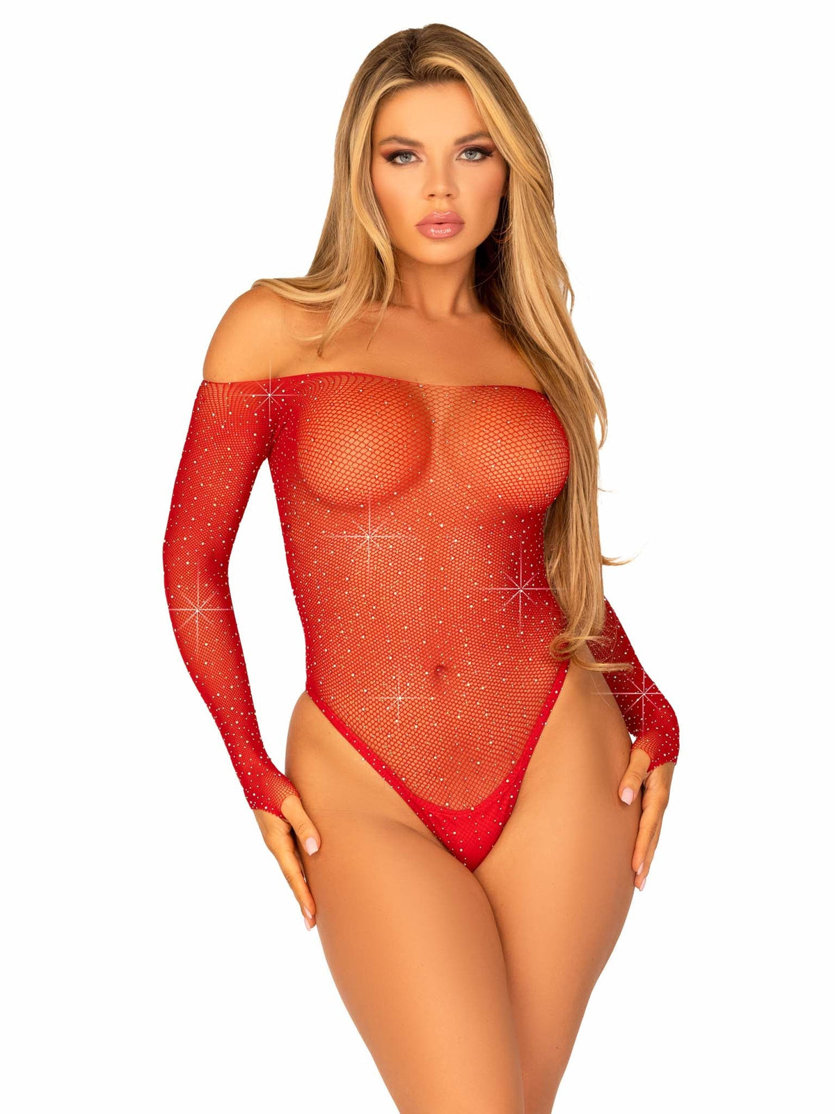 Falling 4 U Rhinestone Bodysuit