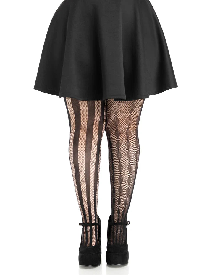Harlequin Net Tights - Plus Size