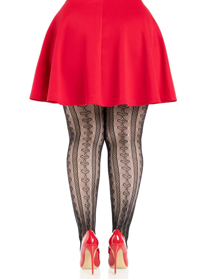 Sweetheart Striped Tights - Plus Size