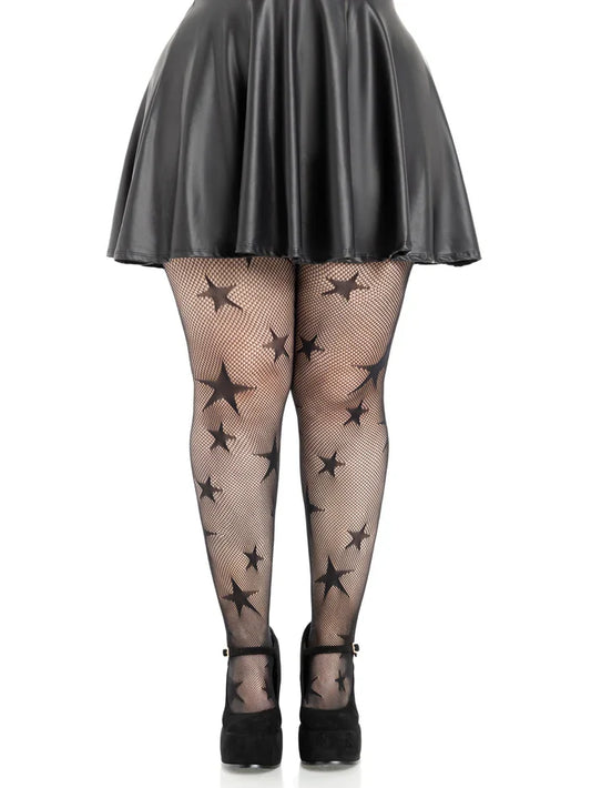 Star Net Tights - Plus Size