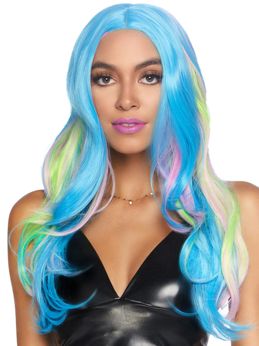27" Mystic Hue Multi Color Wavy Long Wig