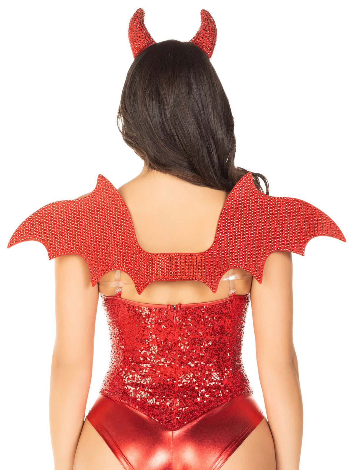 2pc. Devil Kit - Includes: Rhinestone Devil Wings & Horn Headband