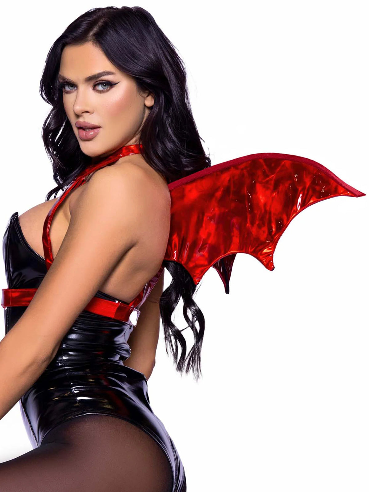 Iridescent Vinyl Devil Wing Body Harness