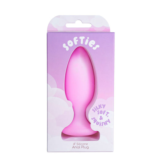 4" Softies Dual Layer Butt Plug Pink