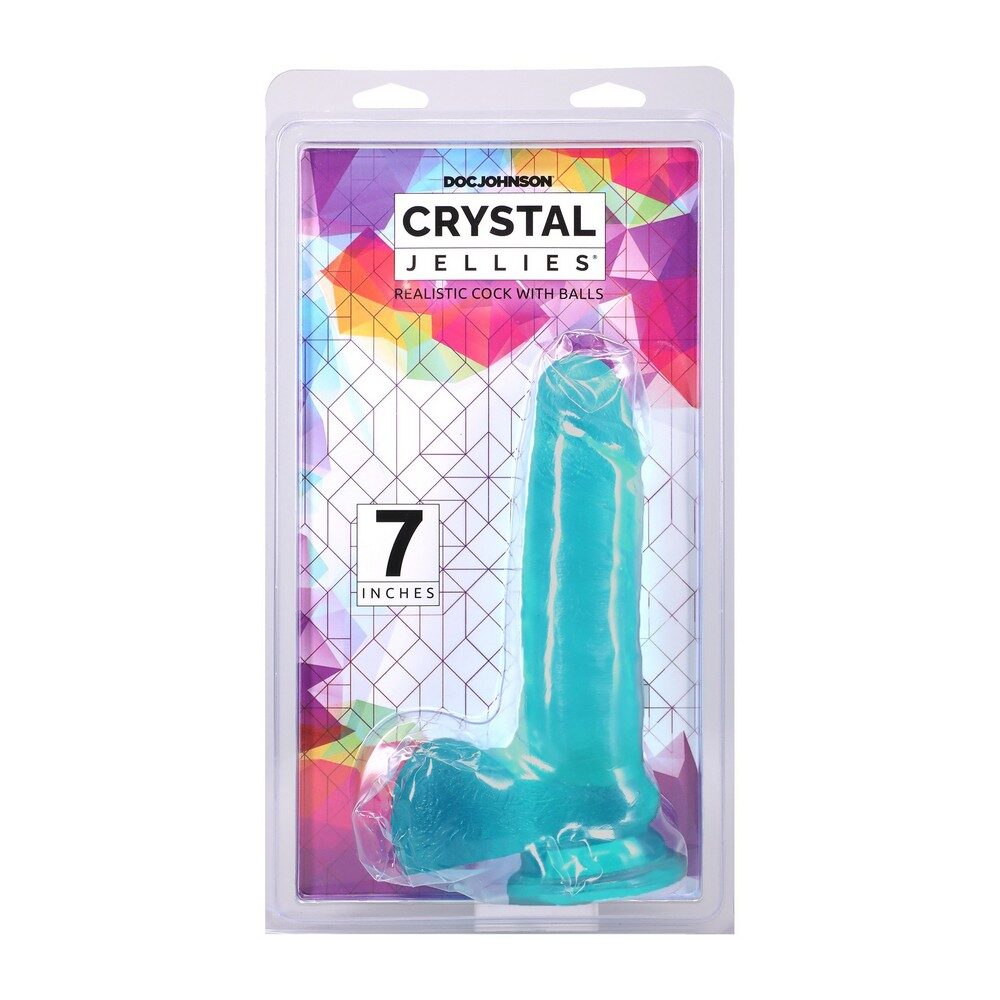 Crystal Jellies 7" Teal Cock with Balls