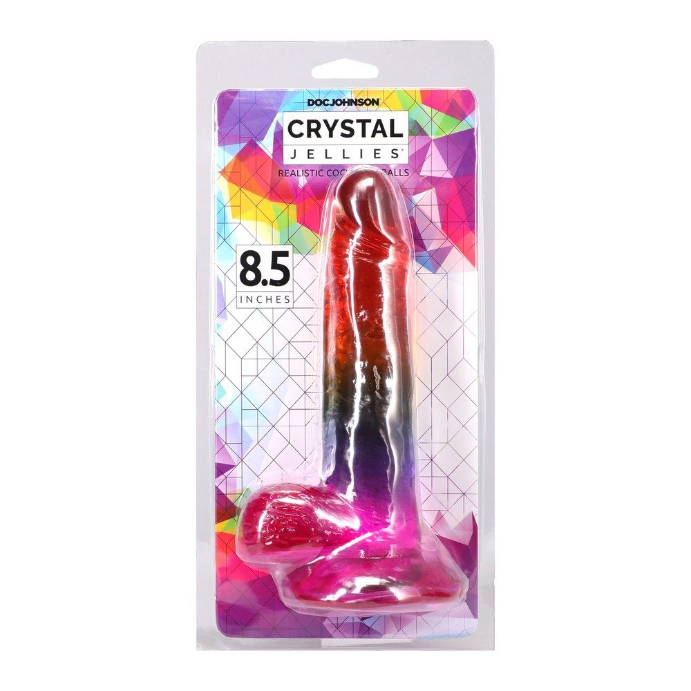 8.5" Jellies Rainbow Dong with Balls