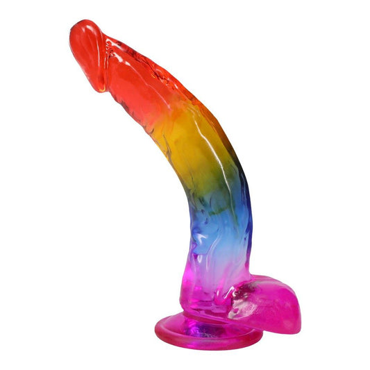 9.5" Jellies Rainbow Dong with Balls