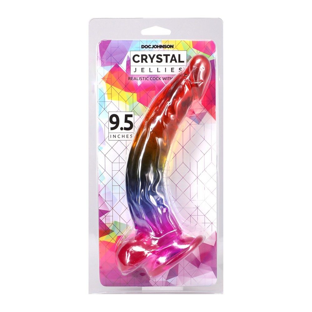 9.5" Jellies Rainbow Dong with Balls