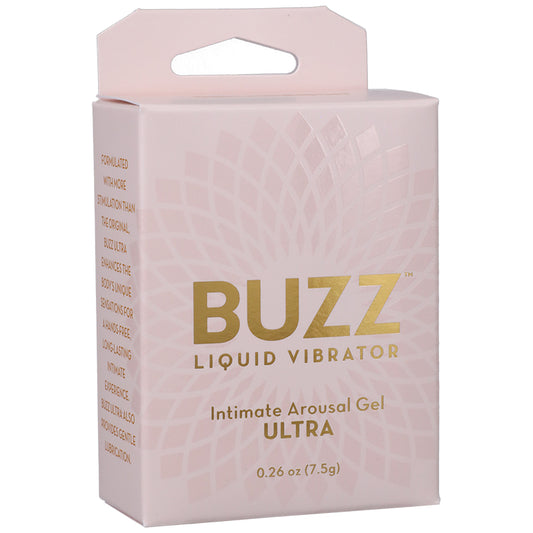 Buzz - Ultra Liquid Vibrator - Intimate Arousal Gel - 0.26 oz. - White, Gold