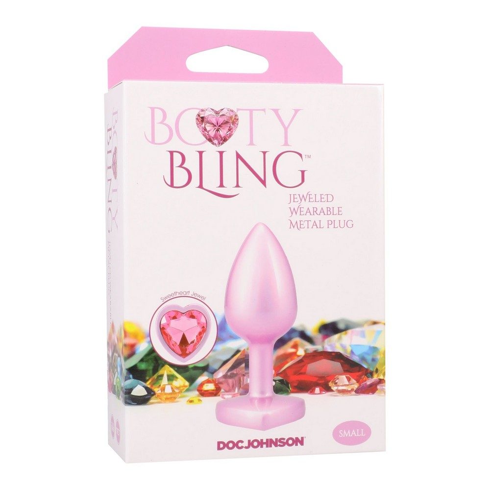 Booty Bling Heart Diamond Plug Small Pink